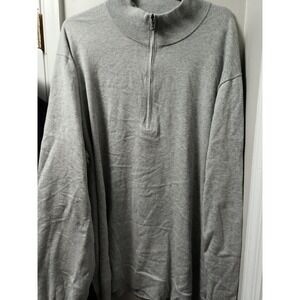 Brooks Brothers Supima Cotton 1/4 Zip Pullover Sweater Mens 3XLT Gray Heather